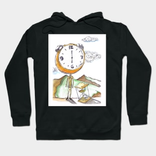 Man with a clock illustration Hoodie